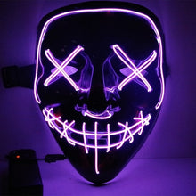 Load image into Gallery viewer, Led Mask Halloween Party Masque Masquerade Masks Neon Maske Light Glow In The Dark Mascara Horror Maska Glowing Masker Purge