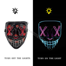 Load image into Gallery viewer, Led Mask Halloween Party Masque Masquerade Masks Neon Maske Light Glow In The Dark Mascara Horror Maska Glowing Masker Purge