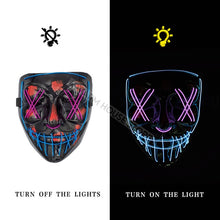 Load image into Gallery viewer, Led Mask Halloween Party Masque Masquerade Masks Neon Maske Light Glow In The Dark Mascara Horror Maska Glowing Masker Purge