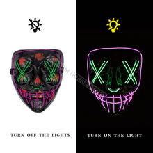 Load image into Gallery viewer, Led Mask Halloween Party Masque Masquerade Masks Neon Maske Light Glow In The Dark Mascara Horror Maska Glowing Masker Purge