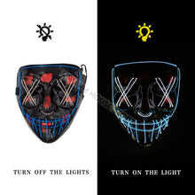 Load image into Gallery viewer, Led Mask Halloween Party Masque Masquerade Masks Neon Maske Light Glow In The Dark Mascara Horror Maska Glowing Masker Purge