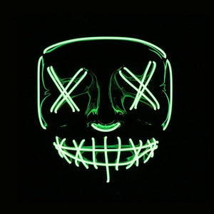 Led Mask Halloween Party Masque Masquerade Masks Neon Maske Light Glow In The Dark Mascara Horror Maska Glowing Masker Purge