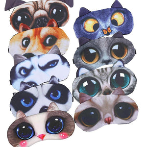 halloween 3D Cartoon Animal Pattern Eye Mask Shade Cover Blindfold Rest Sleep Eyepatch 3D Sleeping Eyepatch Massage Relax Gifts